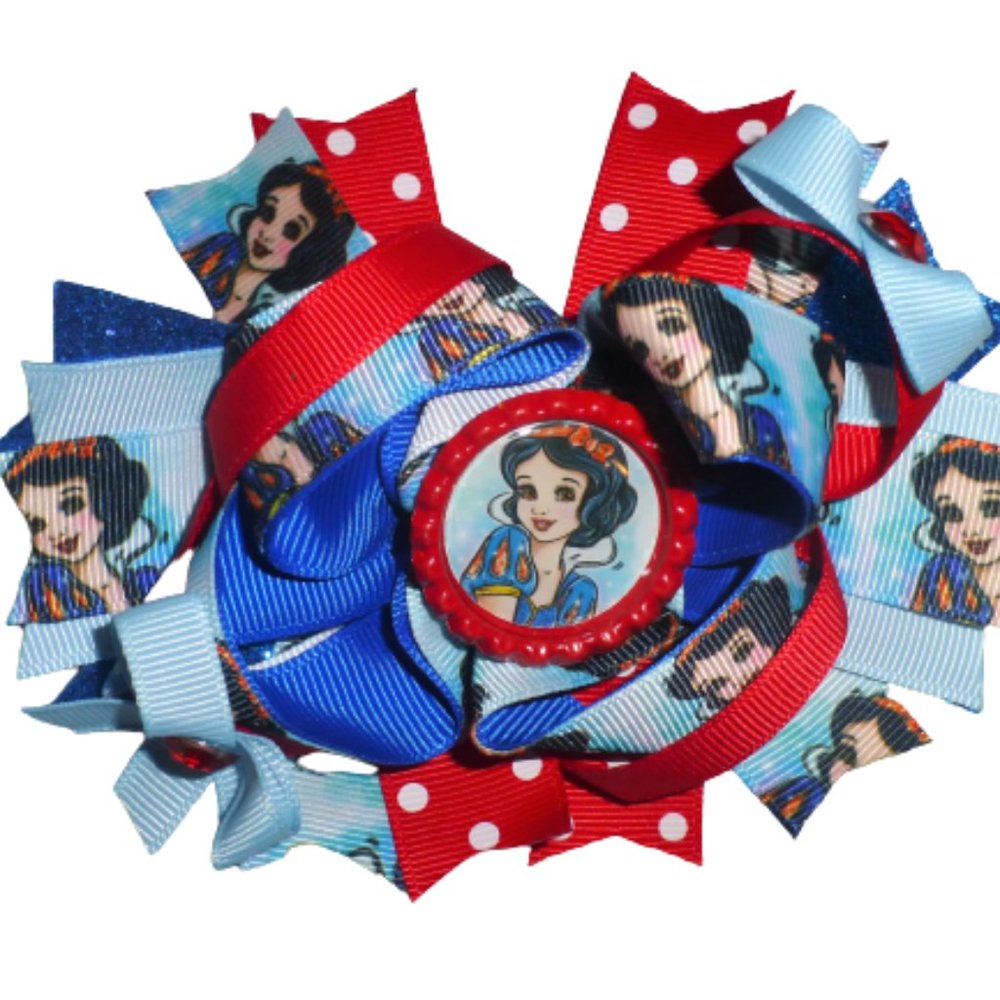 Princess Snow White Girls 5-Inch Hair Bow Clip